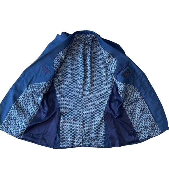 Ted baker Endurance Jay ct blue wool men’s sport coat size 42 regular flawed - Picture 4 of 9